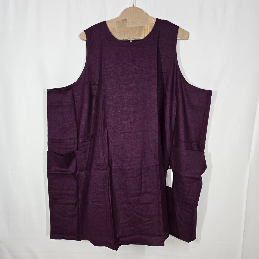 Universal Standard Linen Dress 4XL Elderberry Purple Shift Midi Pocket NWT